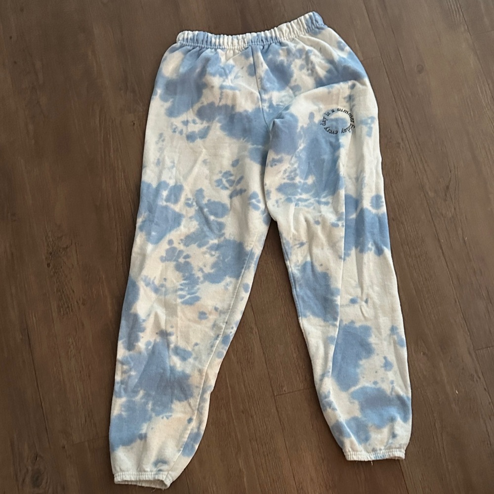 Summer Fridays Blue & White Tie-Dye Joggers